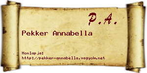 Pekker Annabella névjegykártya